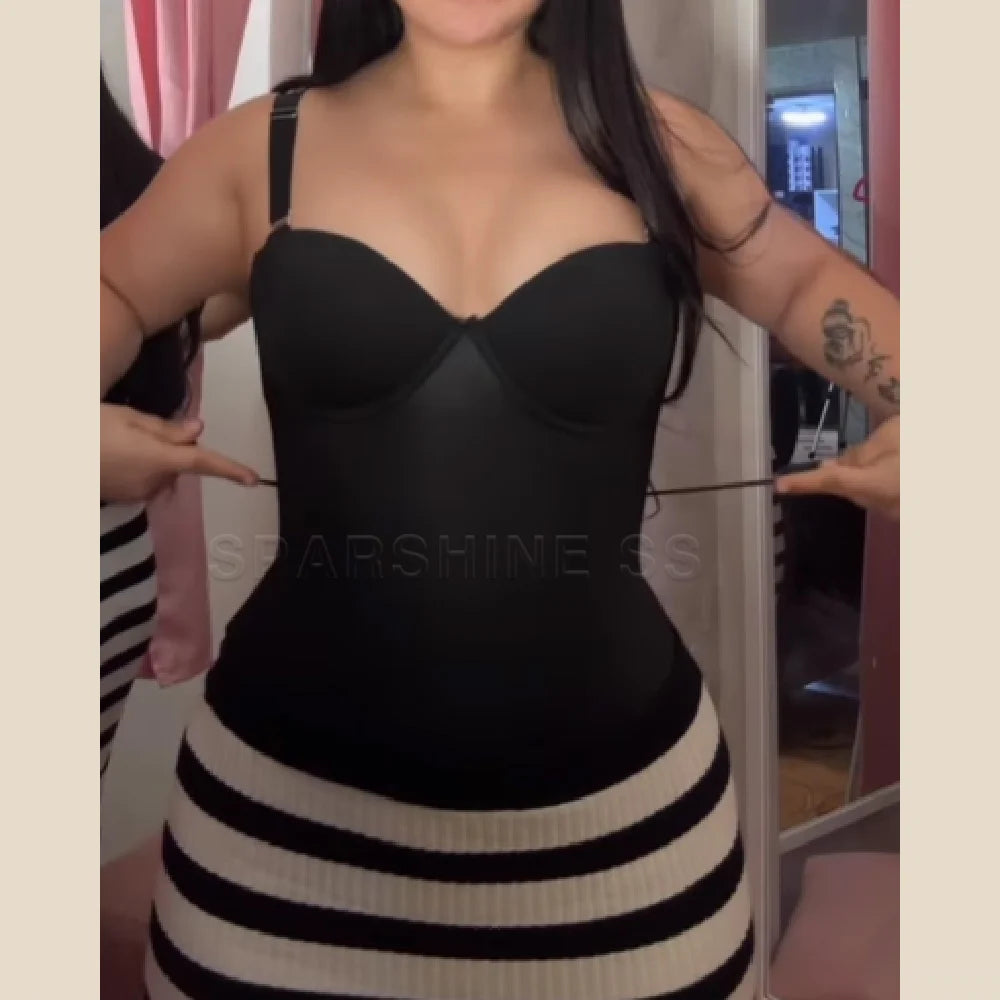 Woman Fajas Shapewear Bodysuits with Bra Stage2-3 Waist Slimming Sexy Seamless One-Piece Body Shaper Trimmer Back Modeling Strap