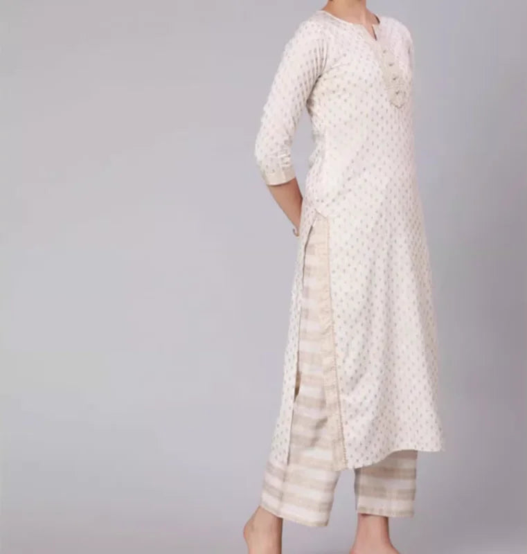 Indian Women's Traditional Printed Cotton 3-piece Clothing Set