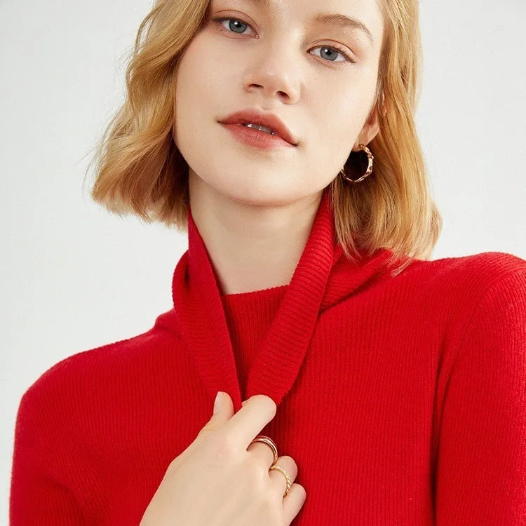 Fashion Soft Warm Basic Sweater Korean Turtleneck Long Sleeve Pullover Women's Autumn Winter 2025 Slim Solid Knitwear Tops