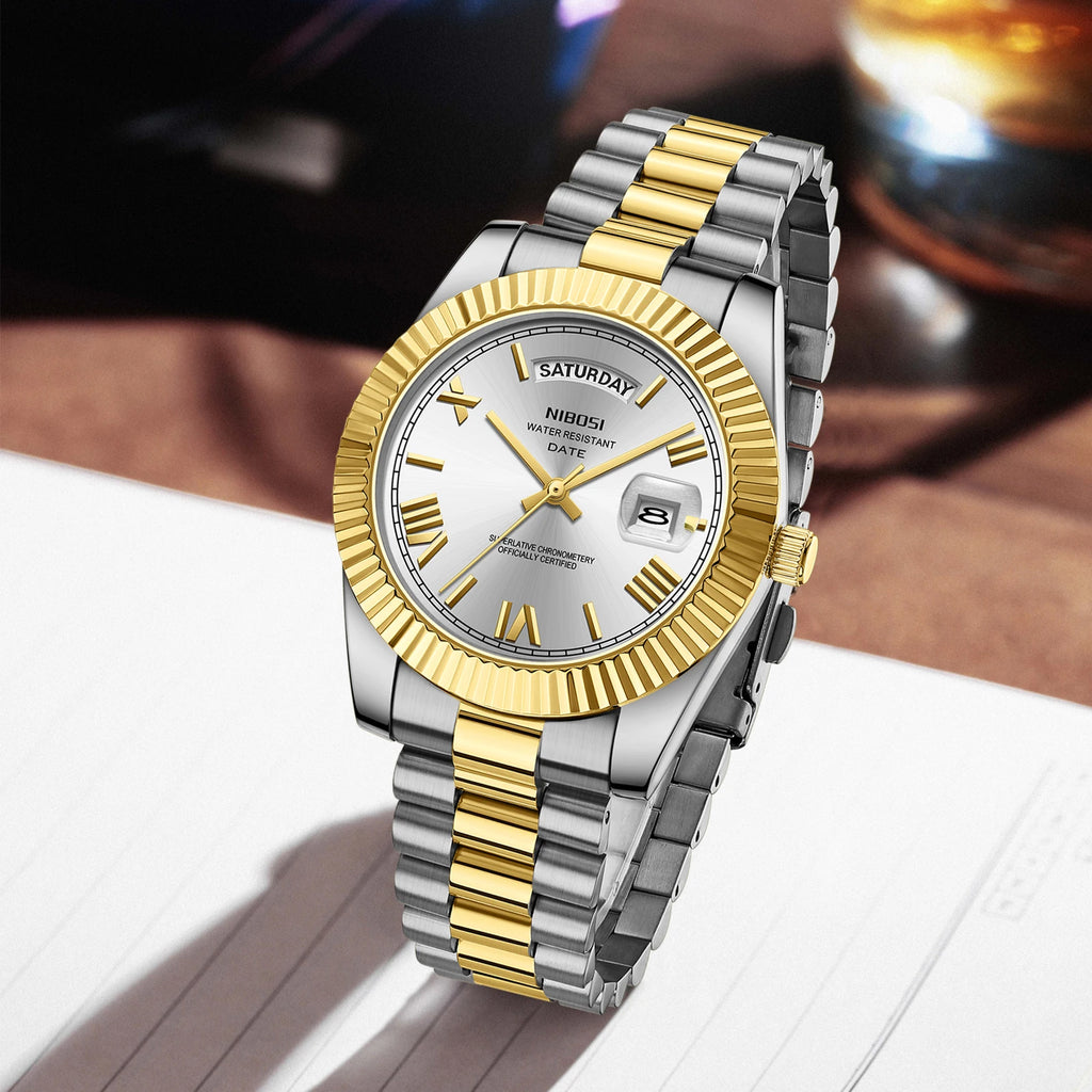 NIBOSI Top Brand Luxury Men Watches Fashion Wristwatch Day Date Miyota Quartz Watch Men Waterproof Steel Male Clock Reloj Hombre