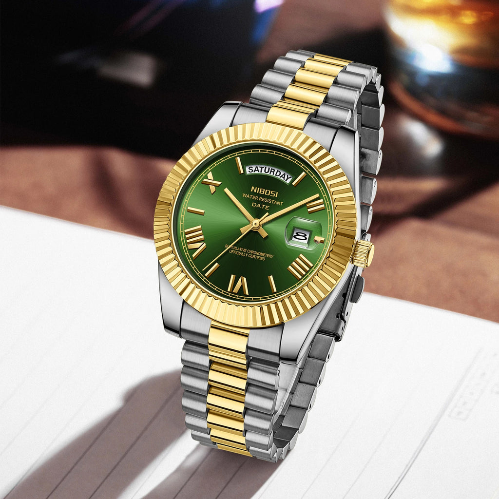 NIBOSI Top Brand Luxury Men Watches Fashion Wristwatch Day Date Miyota Quartz Watch Men Waterproof Steel Male Clock Reloj Hombre