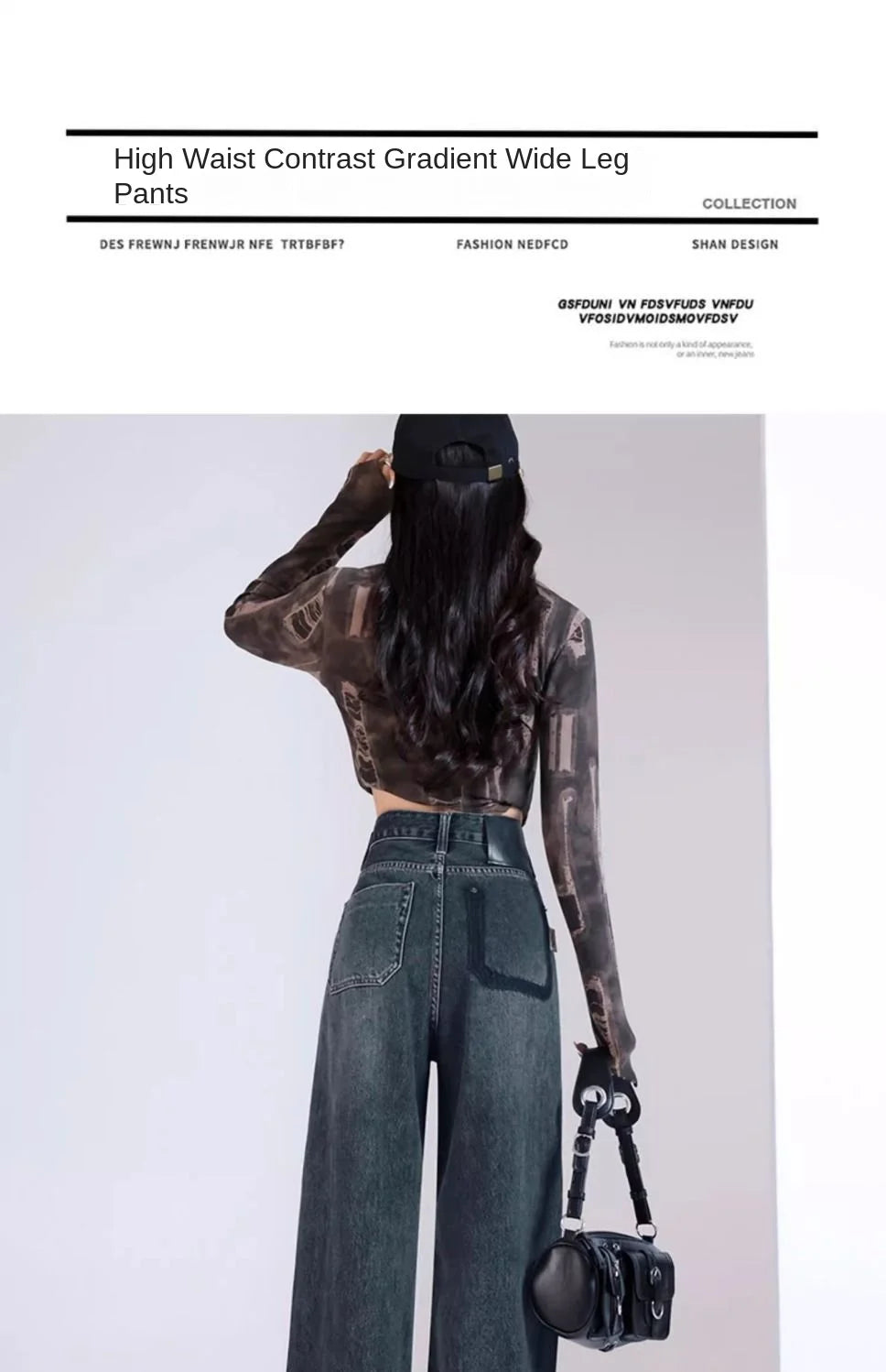 Womens Casual Straight Leg Jeans Loose Fit Denim Pants High Waist Light Blue Wide Leg Vintage Destroyed Autumn New Design