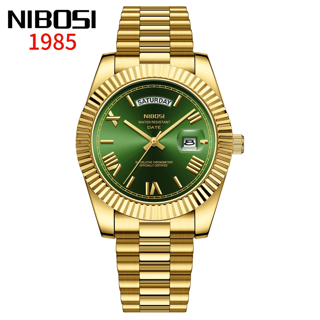 NIBOSI Top Brand Luxury Men Watches Fashion Wristwatch Day Date Miyota Quartz Watch Men Waterproof Steel Male Clock Reloj Hombre