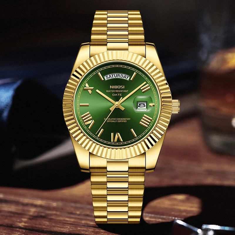 NIBOSI Top Brand Luxury Men Watches Fashion Wristwatch Day Date Miyota Quartz Watch Men Waterproof Steel Male Clock Reloj Hombre