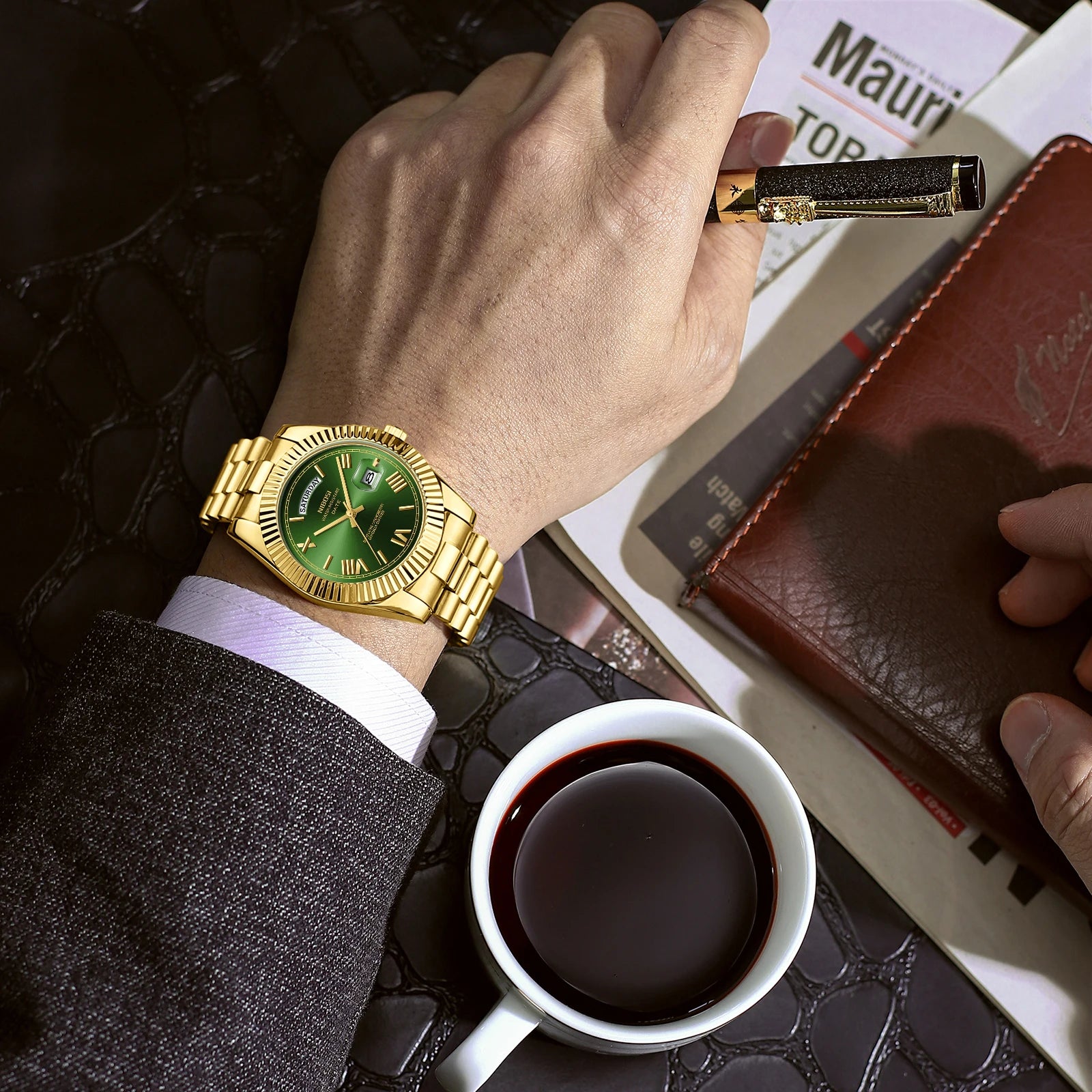 NIBOSI Top Brand Luxury Men Watches Fashion Wristwatch Day Date Miyota Quartz Watch Men Waterproof Steel Male Clock Reloj Hombre