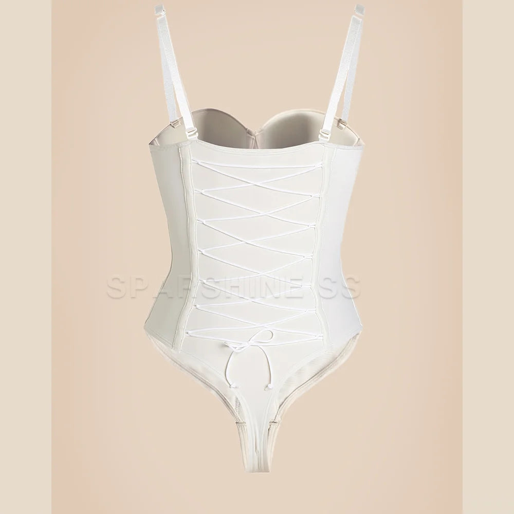 Woman Fajas Shapewear Bodysuits with Bra Stage2-3 Waist Slimming Sexy Seamless One-Piece Body Shaper Trimmer Back Modeling Strap