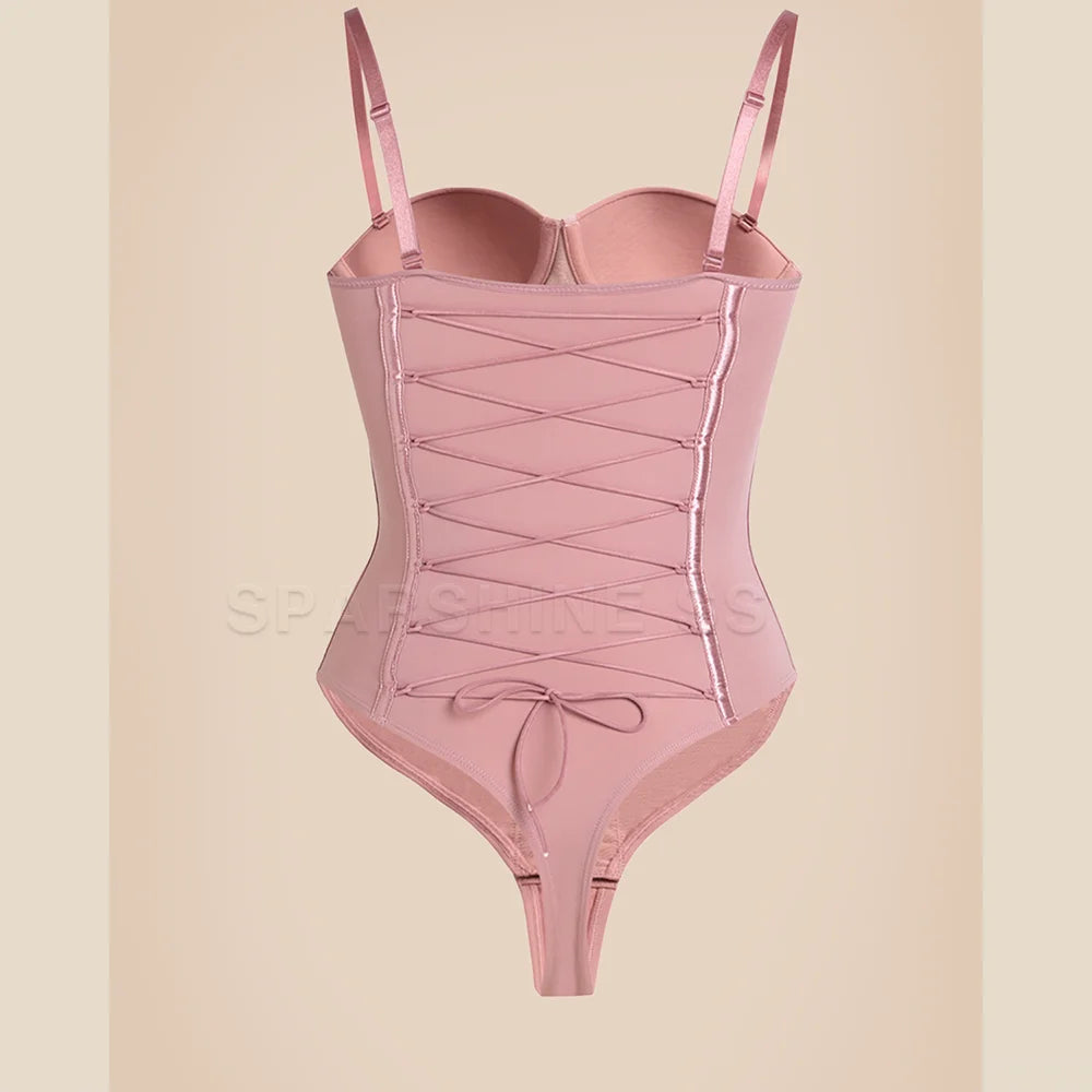 Woman Fajas Shapewear Bodysuits with Bra Stage2-3 Waist Slimming Sexy Seamless One-Piece Body Shaper Trimmer Back Modeling Strap