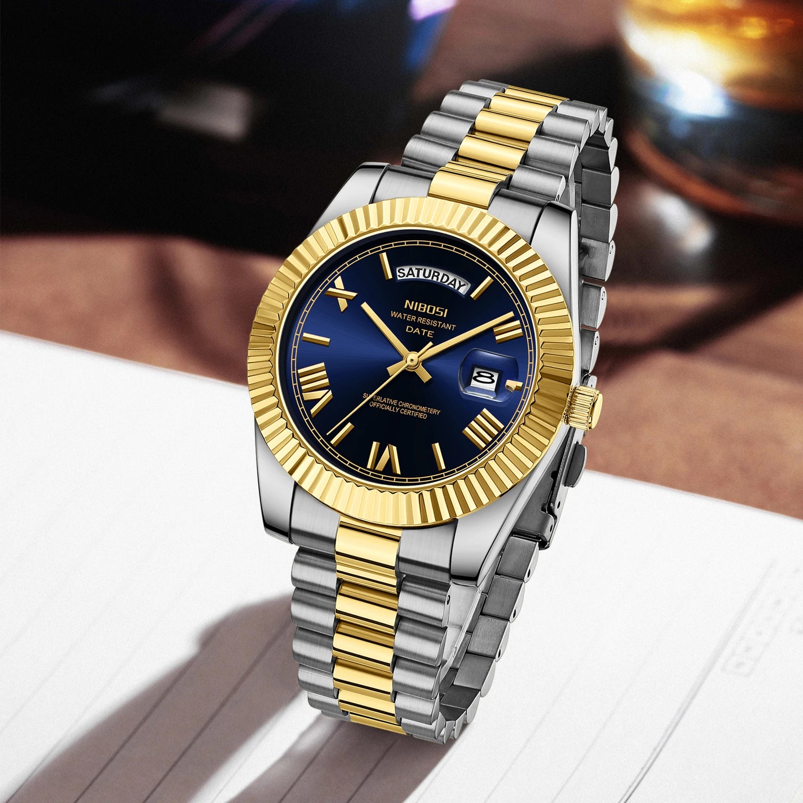 NIBOSI Top Brand Luxury Men Watches Fashion Wristwatch Day Date Miyota Quartz Watch Men Waterproof Steel Male Clock Reloj Hombre