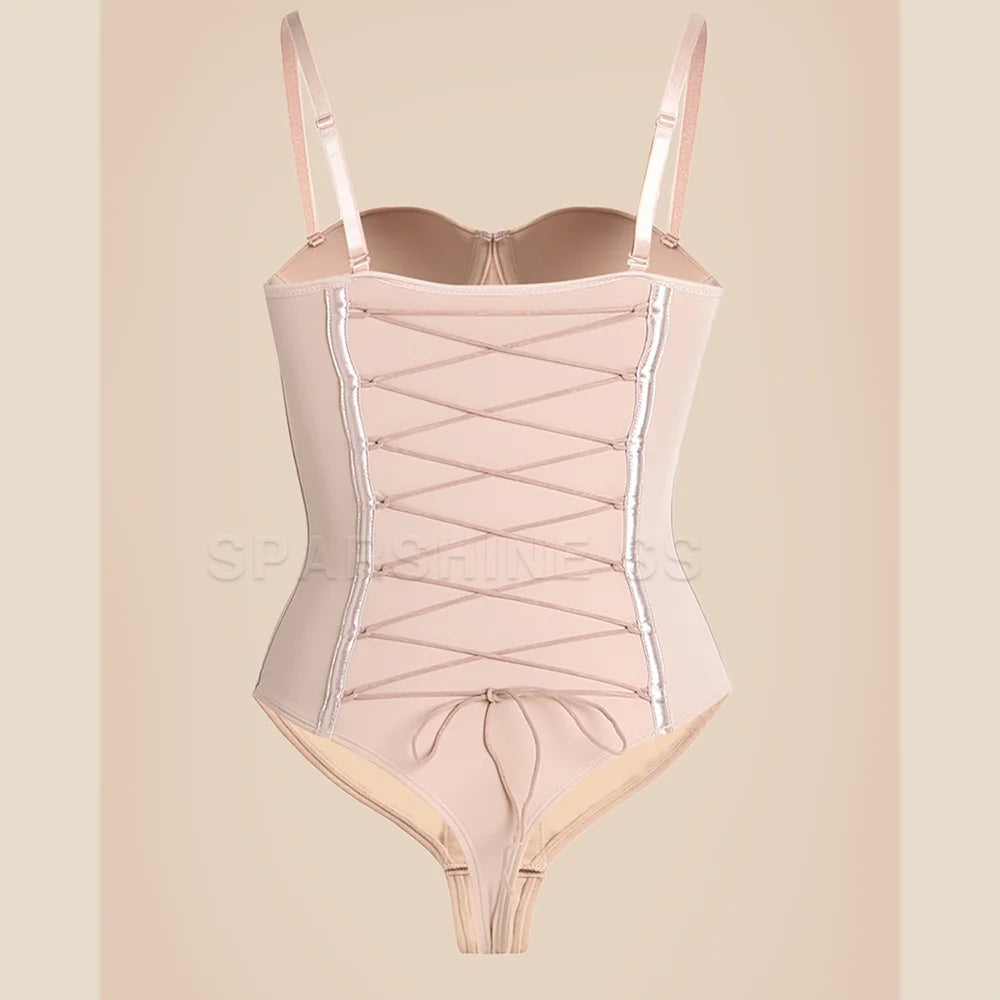 Woman Fajas Shapewear Bodysuits with Bra Stage2-3 Waist Slimming Sexy Seamless One-Piece Body Shaper Trimmer Back Modeling Strap